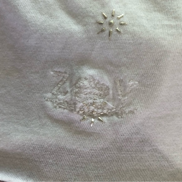 Zadig & Voltaire Tunisien MC AO Dots Henley T-Shirt White Star Burst Size Small - Picture 4 of 7